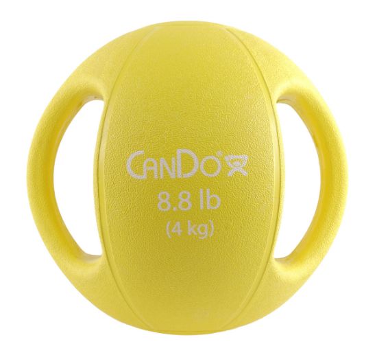 Picture of CanDo two-handle medicine ball, 8.8 lb (4 kg), yellow