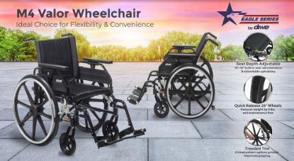Picture of Drive Valor Wheelchair, 16", Flip Back Universal A
