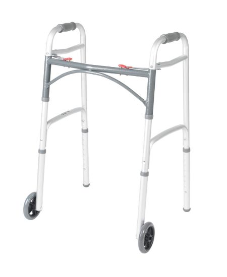 Picture of Drive Deluxe Folding Walker, Two Button with 5" Wh