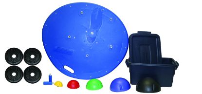 Picture of CanDo professional balance system with balls, weight rods, weights (10 lb) with tub