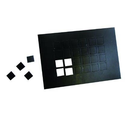 Picture of Dycem non-slip self-adhesive squares, 1/2" each, 24/sheet, black