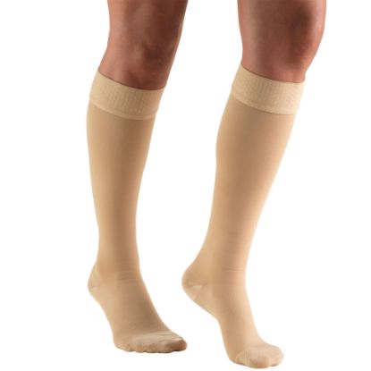 Picture of 30-40 mmHg Compression Stockings for Men and Women, Knee High Length, Dot-Top, Closed Toe