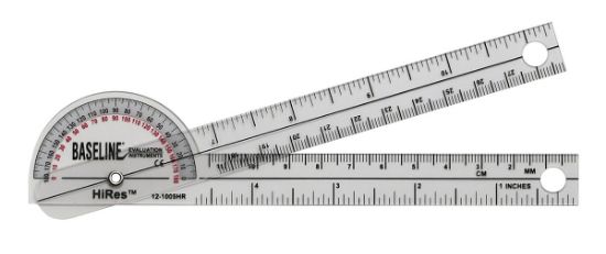Picture of Baseline HiRes 180 degree clear plastic pocket goniometer, 6 inches