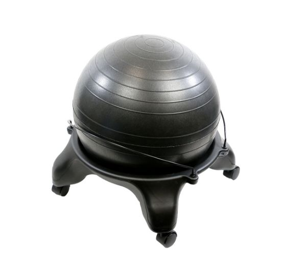 Picture of CanDo plastic exercise ball stool/trainer with locking casters