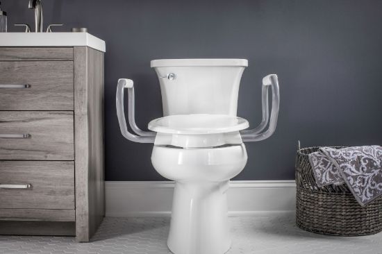Picture of Bemis Assurance with CleanShield 3" raised toilet seat, with bidet and arms