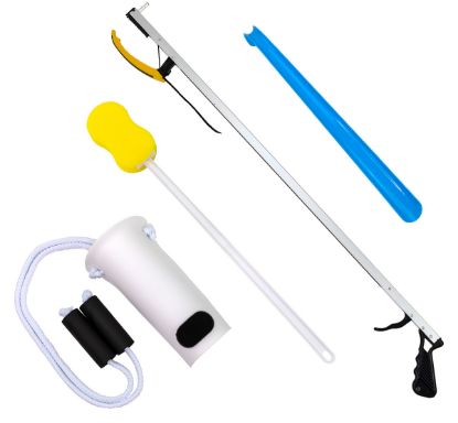 Picture of Hip Kit #1: 32" reacher, contoured sponge, sock and stocking aid, 18" plastic shoehorn